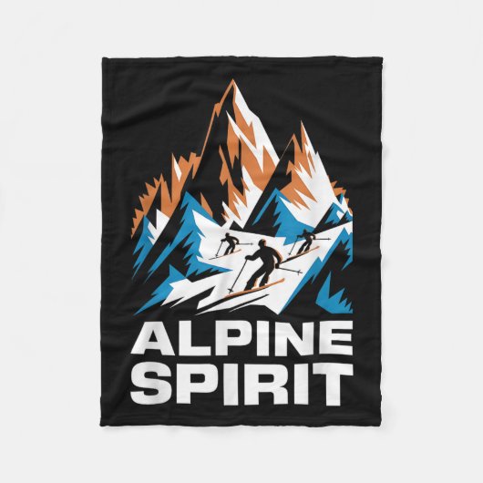 Alpine Spirit Ski-liefhebber Fleece Deken (Voorkant)