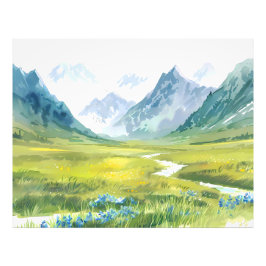 Alpine Whisper - weide onder de toppen Foto Afdruk