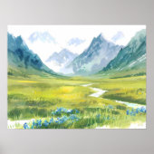 Alpine Whisper - weide onder de toppen Poster (Voorkant)