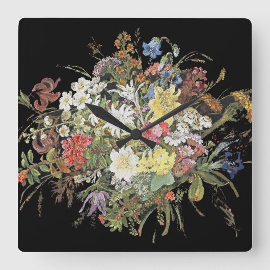 Alpine Wildflower Flowers Edelweiss Wall klok (Voorkant)