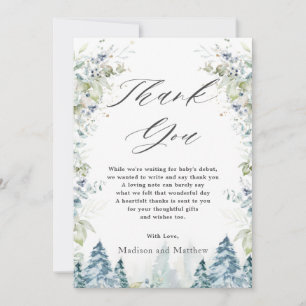 Alpine Winter Wonderland Baby shower Birthday  Bedankkaart