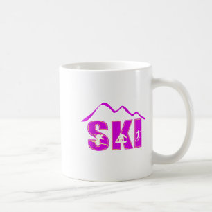 Alpineski, afdalingskipper berglijn  koffiemok