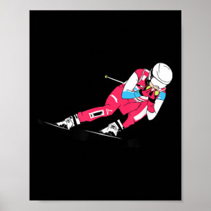 Alpineskiën Ski Racing Skiloper Ski Afdaling  Poster