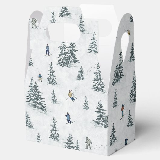 Alpineskiërs en Verborgen Yetis - Downhill Skiën Bedankdoosjes (Geopend)