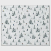 Alpineskiërs en Verborgen Yetis - Downhill Skiën Cadeaupapier (Vlak)