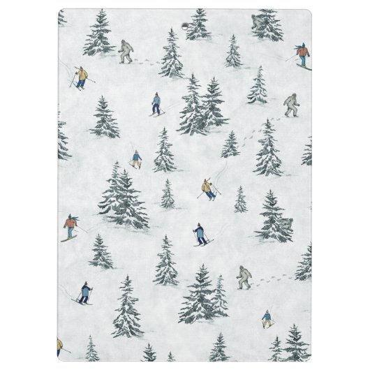 Alpineskiërs en Verborgen Yetis - Downhill Skiën Klembord (Achterkant)