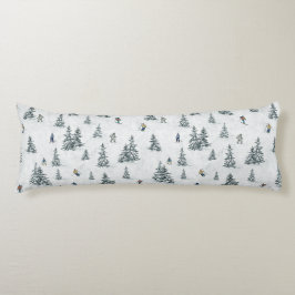 Alpineskiërs en Verborgen Yetis - Downhill Skiën Lichaamskussen