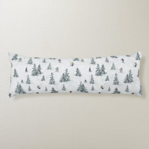 Alpineskiërs en Verborgen Yetis - Downhill Skiën Lichaamskussen