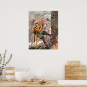 Alpinist klimt op Berg Poster (Keuken)