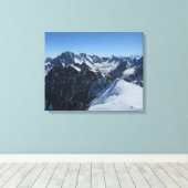 Alps Chamonix Panorama Canvas Afdruk (Insitu (Houten vloer))