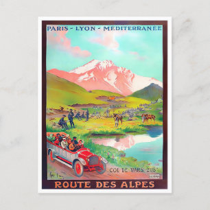 Alps Tour France vintage Briefkaart