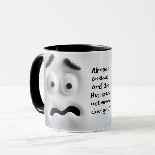 Already Anxious! Add Name Message, Expressive Face Mok (Voorkant links)