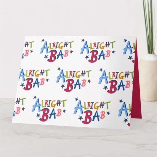 Alright Bab Black Pays Mots Carte de voeux (Devant)