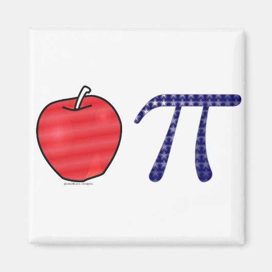 Als Amerikaans als Apple Pi Magneet (Voorkant)