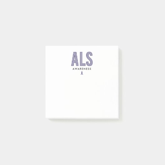 ALS Awareness Blue Ribbon Post-it® Notes (Voorkant)
