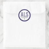 ALS Awareness Blue Ribbon Ronde Sticker (Tas)