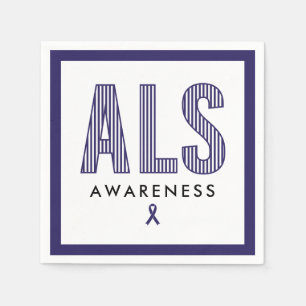 ALS Awareness Blue Ribbon Servet