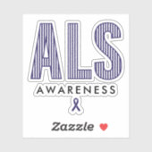 ALS Awareness Blue Ribbon Sticker (Vel)