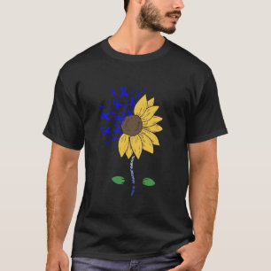 ALS Awareness Maand Zonnebloem Blauw Lint Familie T-shirt