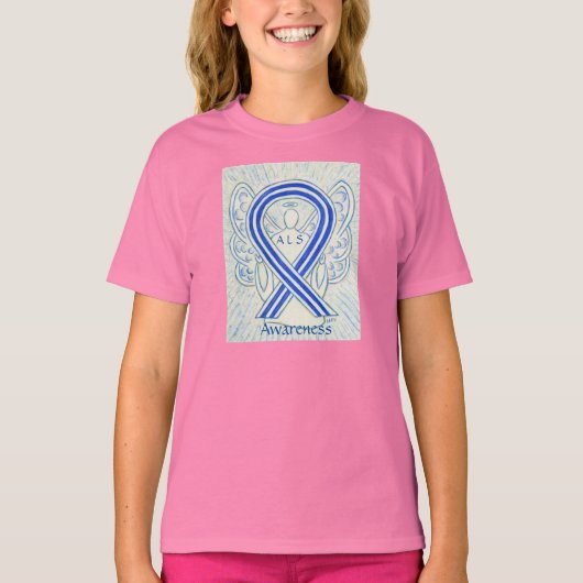 ALS Awareness Ribbon Angel Custom Shirt (Voorkant)