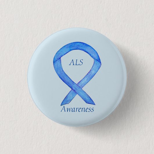 ALS Awareness Ribbon Custom Art Pin Ronde Button 3,2 Cm (Voorkant)