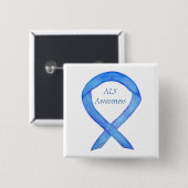 ALS Awareness Ribbon Custom Art Pin Vierkante Button 5,1 Cm (Voorkant /achterkant)