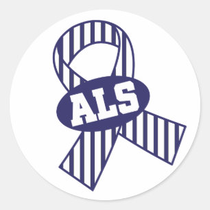 ALS Awareness Support Gestreepte lint Stickers