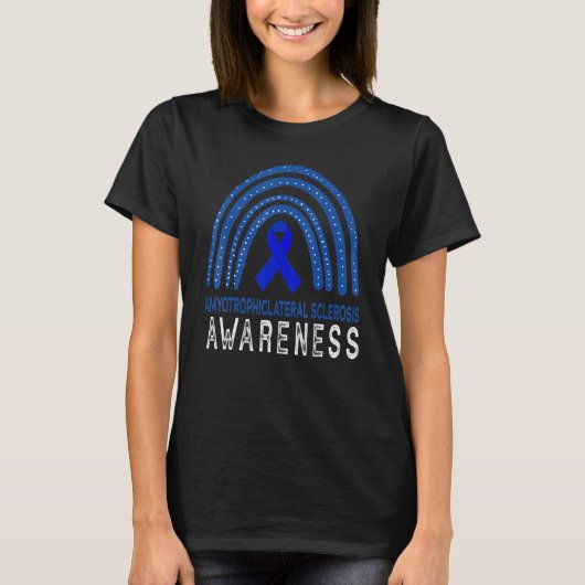Als Bewustmafbeelding Maand Blue Rainbow Support S T-shirt (Voorkant)