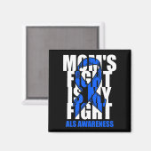 ALS Bewustmakingsmaand Blauwe lintemomagevechten k Magneet (Voorkant / Achterkant)