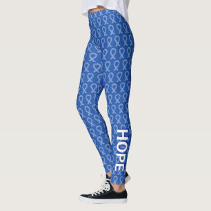 ALS Blue and White Awareness Ribbon Art Leggings