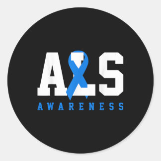 ALS Blue Ribbon ALS Awareness Gift Ronde Sticker