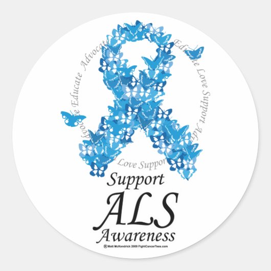 ALS Butterfly-lint Ronde Sticker (Voorkant)