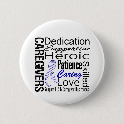 ALS Caregivers Collage Ronde Button 5,7 Cm (Voorkant)