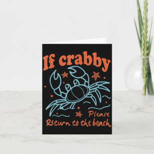 Als Crabby terugkeert naar het strand Zomer Zon Me Kaart