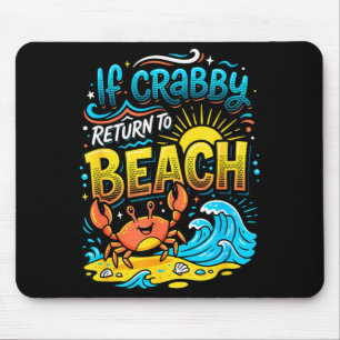 Als crabby terugkeert naar strand oceaan zomer vak muismat