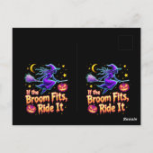 Als de bezem past Ride It Halloween Witch ontwerp Briefkaart (Achterkant)