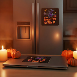 Als de bezem past Ride It Halloween Witch ontwerp Vierkante Sticker