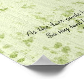 Als de Deer Pants voor het water Psalm Poster (Hoek)