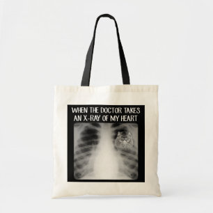 Als de dokter röntgenfoto van mijn hart neemt, is tote bag