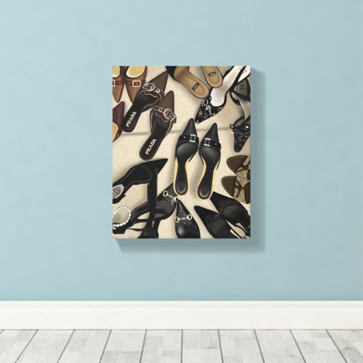 Als de hiel past | Designer Heels Realisme Schilde Canvas Afdruk (Insitu (Houten vloer))