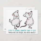 " Als de kat slaapt, dansen de muizen" Briefkaart (Voorkant / Achterkant)
