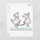 " Als de kat slaapt, dansen de muizen" Briefkaart (Voorkant / Achterkant)