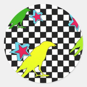 "Als de kraai vliegt" Ronde Sticker