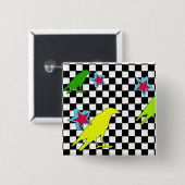 "Als de kraai vliegt" Vierkante Button 5,1 Cm (Voorkant /achterkant)
