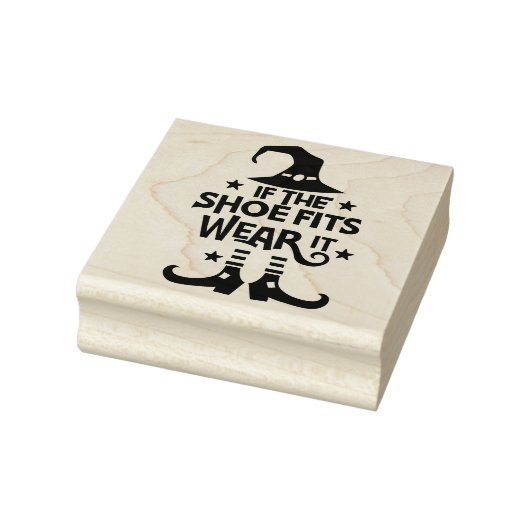 Als de schoen past, draag hem dan 	rubberstempel (Stempel)