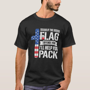 Als de vlag aanbiedt, helpt u bij het inpakken van t-shirt