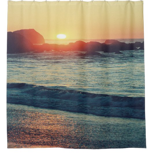 Als de zon ondergaat..... douchegordijn (Voorkant)