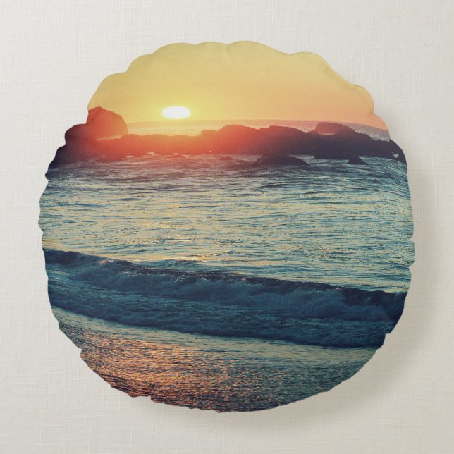 Als de zon ondergaat..... rond kussen (Voorkant)