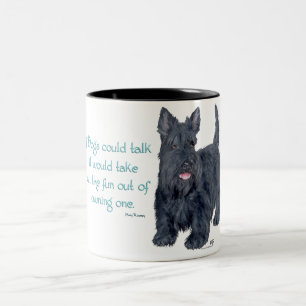 Als Dogs kan praten - Scottish Terrier Wit & Wisdo Tweekleurige Koffiemok