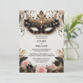 Als Dress Code Prom Kostuum Masquerade Bal Bruilof Kaart (Staand voorkant)